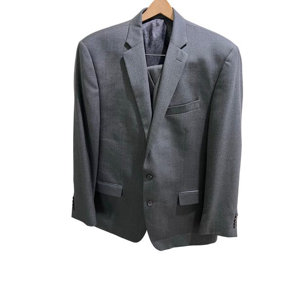 Ralph Lauren 3 Piece Suit 46L Gray Wool Jacket Vest Pants 36x34 Made canda - Picture 8 of 16